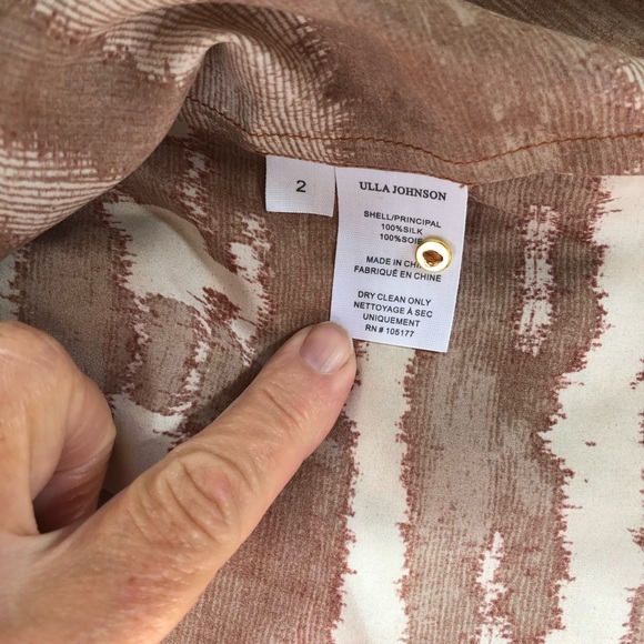 Ulla Johnson Blouse Silk Short Sleeve Animal Print Neema 2 - Picture 9 of 9